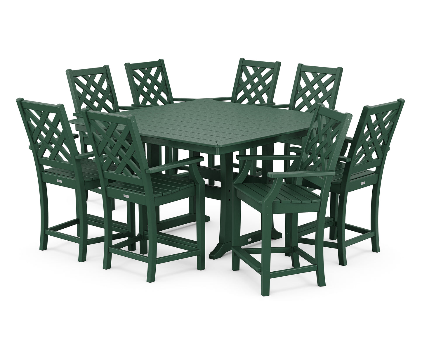 Wovendale 9-Piece Square Counter Set with Trestle Legs