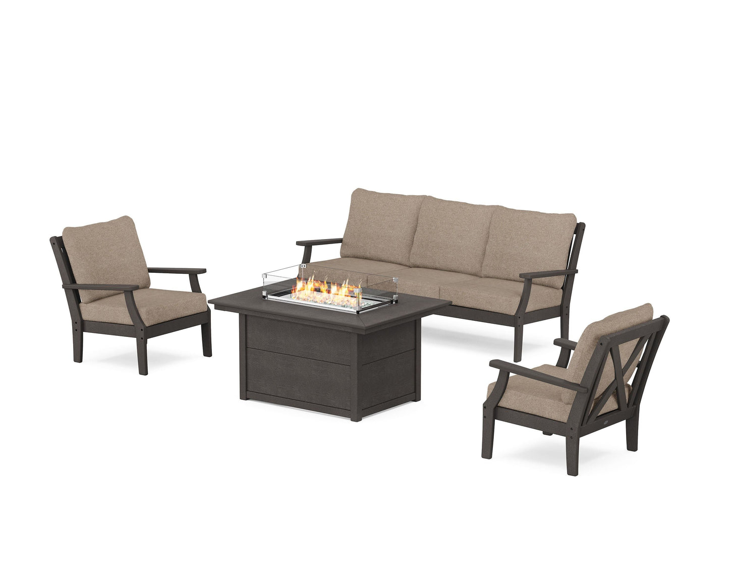 Braxton Deep Seating Fire Pit Table Set