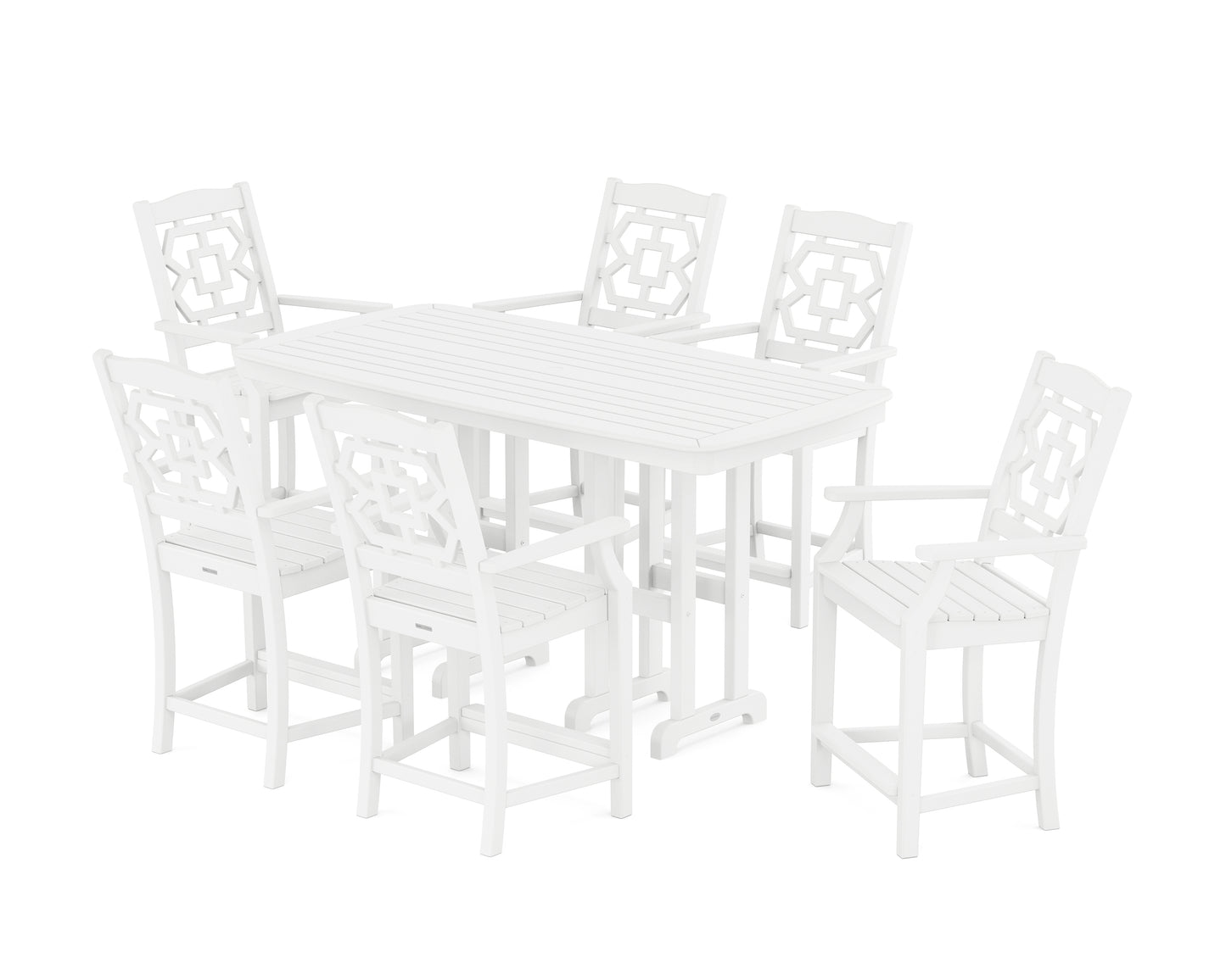 Chinoiserie Arm Chair 7-Piece Counter Set