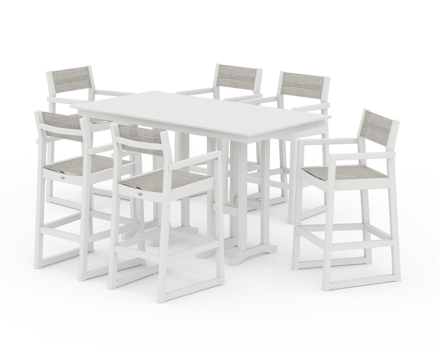 EDGE Sling Arm Chair 7-Piece Farmhouse Bar Set