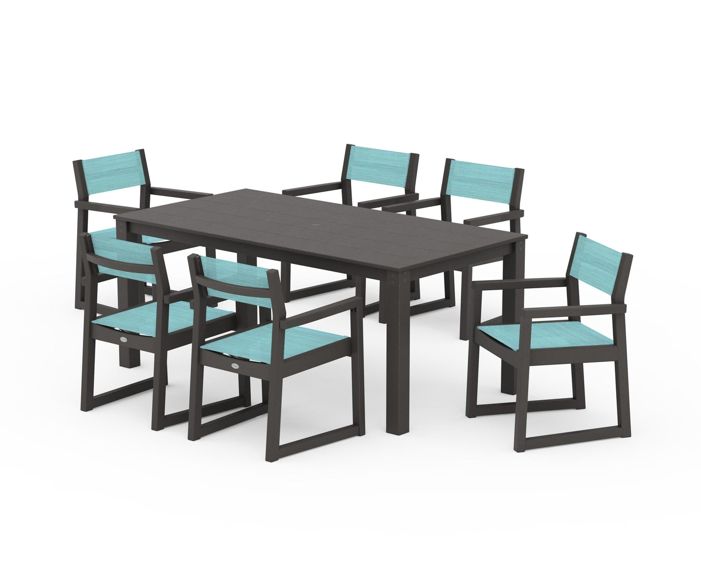 EDGE Sling Arm Chair 7-Piece Parsons Dining Set