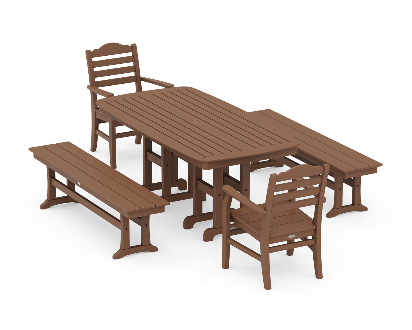 Savannah 5-Piece Dining Set with Benches