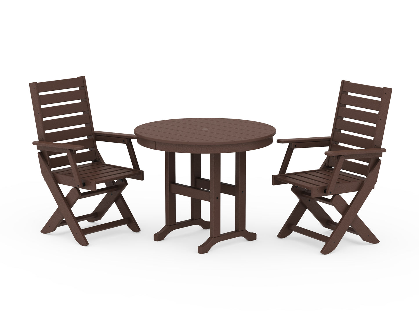 Captain Folding Chair 3-Piece Round Dining Set