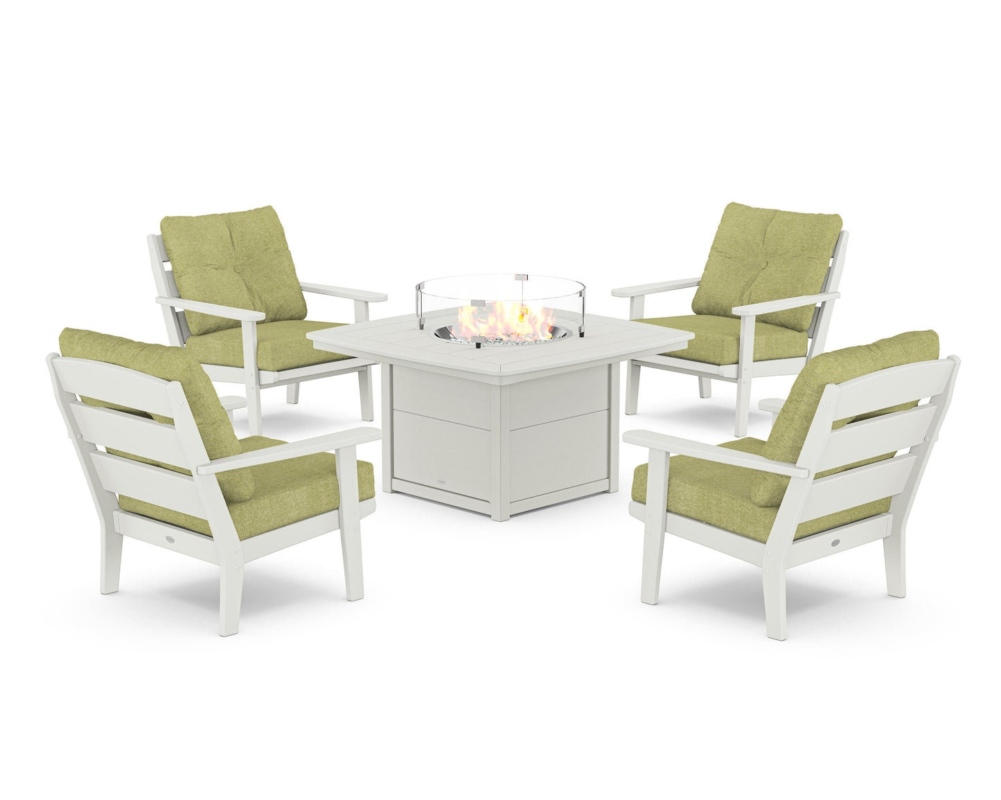 Lakeside 5-Piece Deep Seating Set with Nautical Fire Pit Table