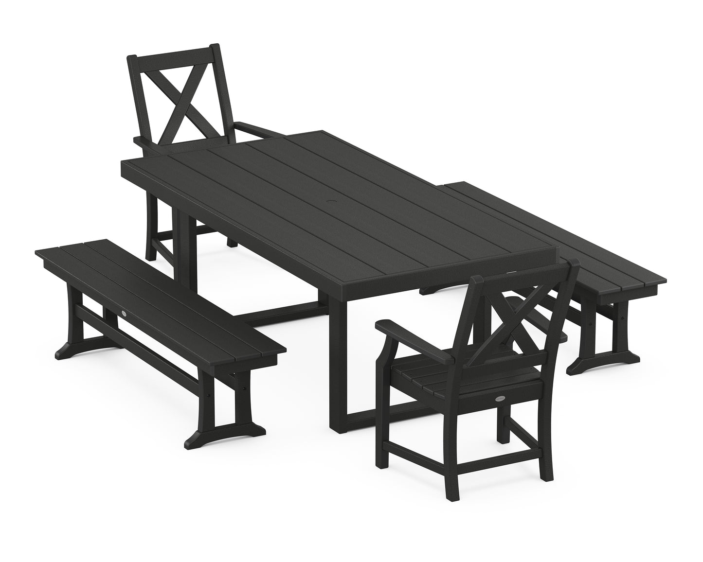 Braxton 5-Piece Dining Set with Benches