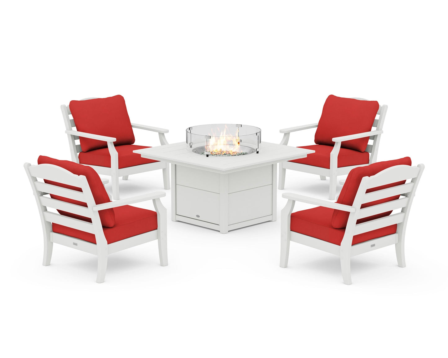 Savannah 5-Piece Deep Seating Set with Fire Pit Table