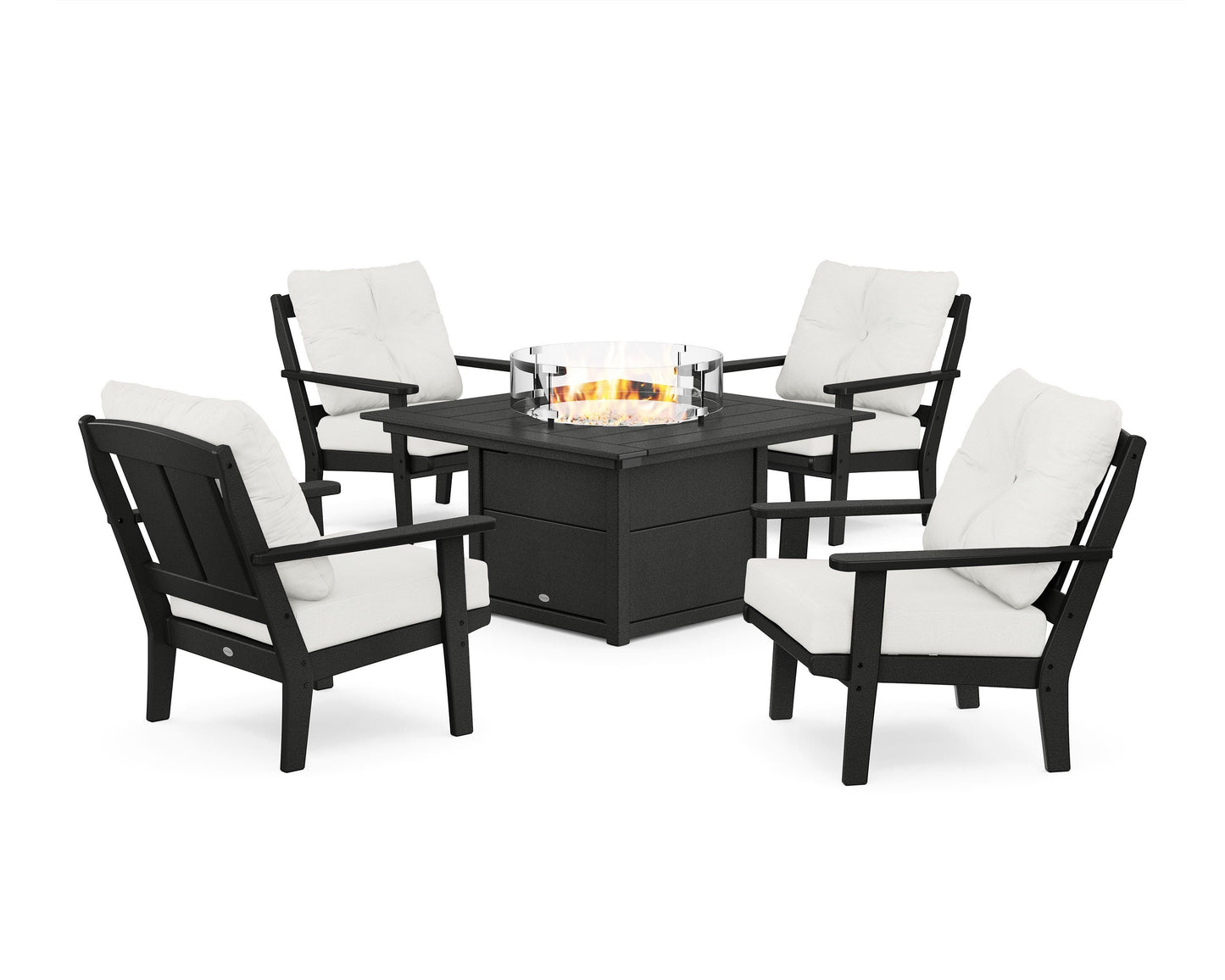 Mission 5-Piece Deep Seating Set with Fire Pit Table