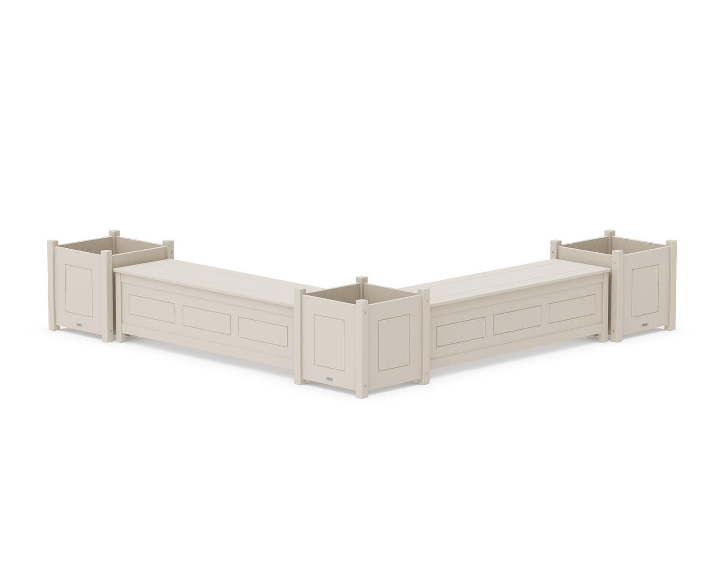 60" Country Living L- Shaped Planter Storage Bench Corner Set- Large
