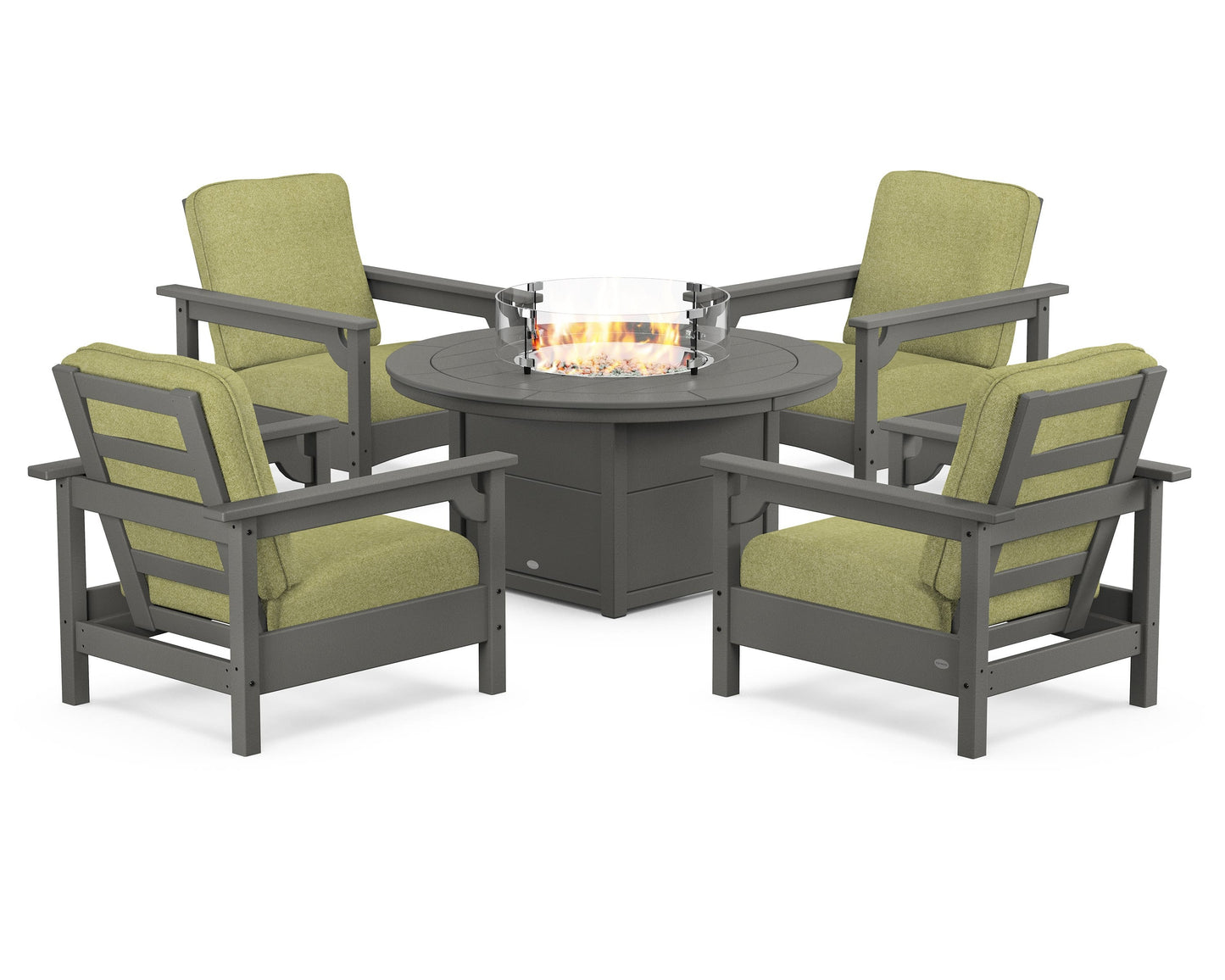 Club 5-Piece Conversation Set with Fire Pit Table