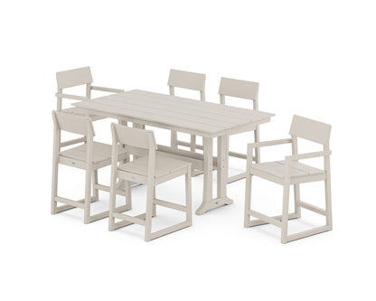 EDGE 7-Piece Farmhouse Counter Set with Trestle Legs