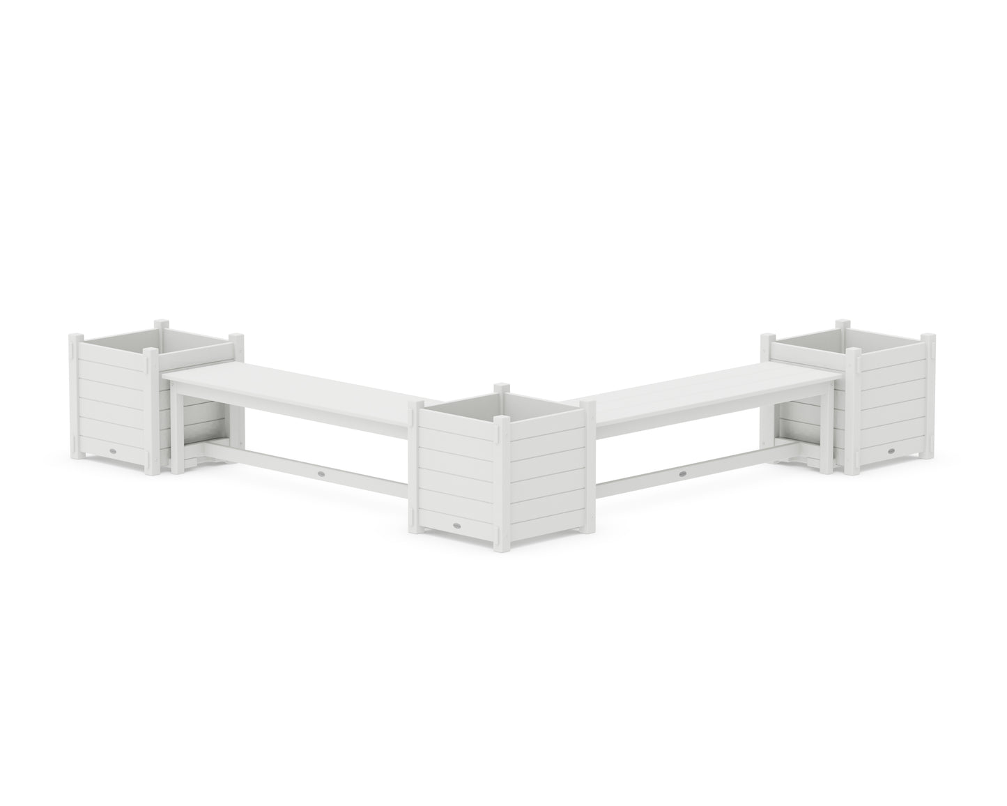 60" Nautical L- Shaped Planter Bench Corner Set - Large