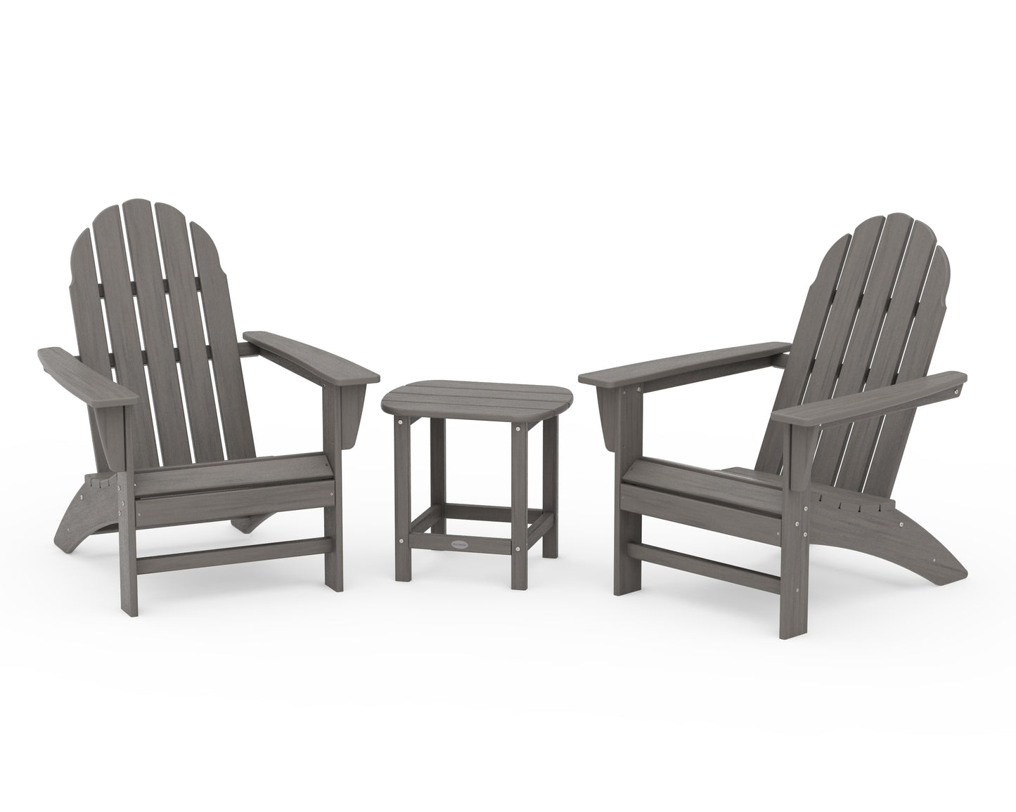 Vineyard 3-Piece Adirondack Set with South Beach 18" Side Table