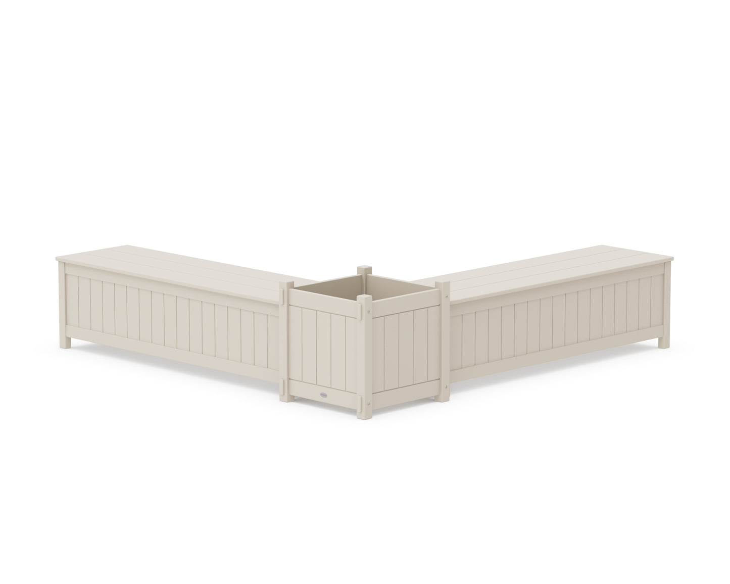 60" Vineyard L- Shaped Planter Storage Bench Set- Large