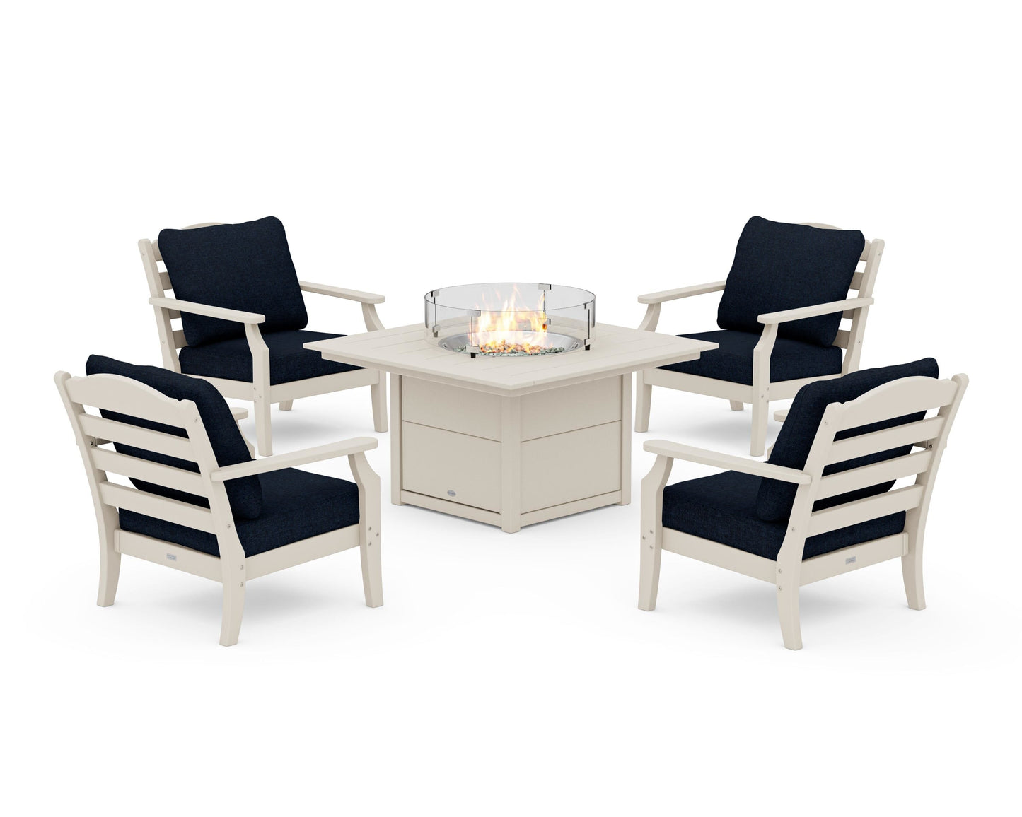 Savannah 5-Piece Deep Seating Set with Fire Pit Table