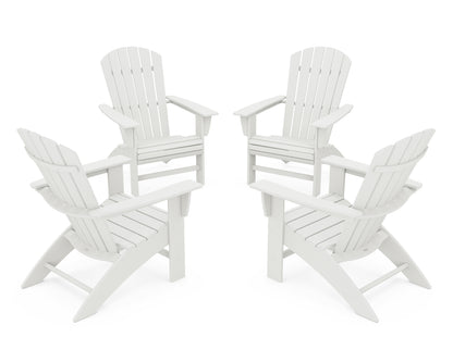 4-Piece Nautical Curveback Adirondack Chair Conversation Set