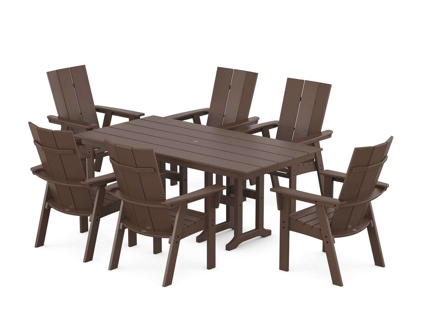 Modern Curveback Adirondack 7-Piece Farmhouse Dining Set