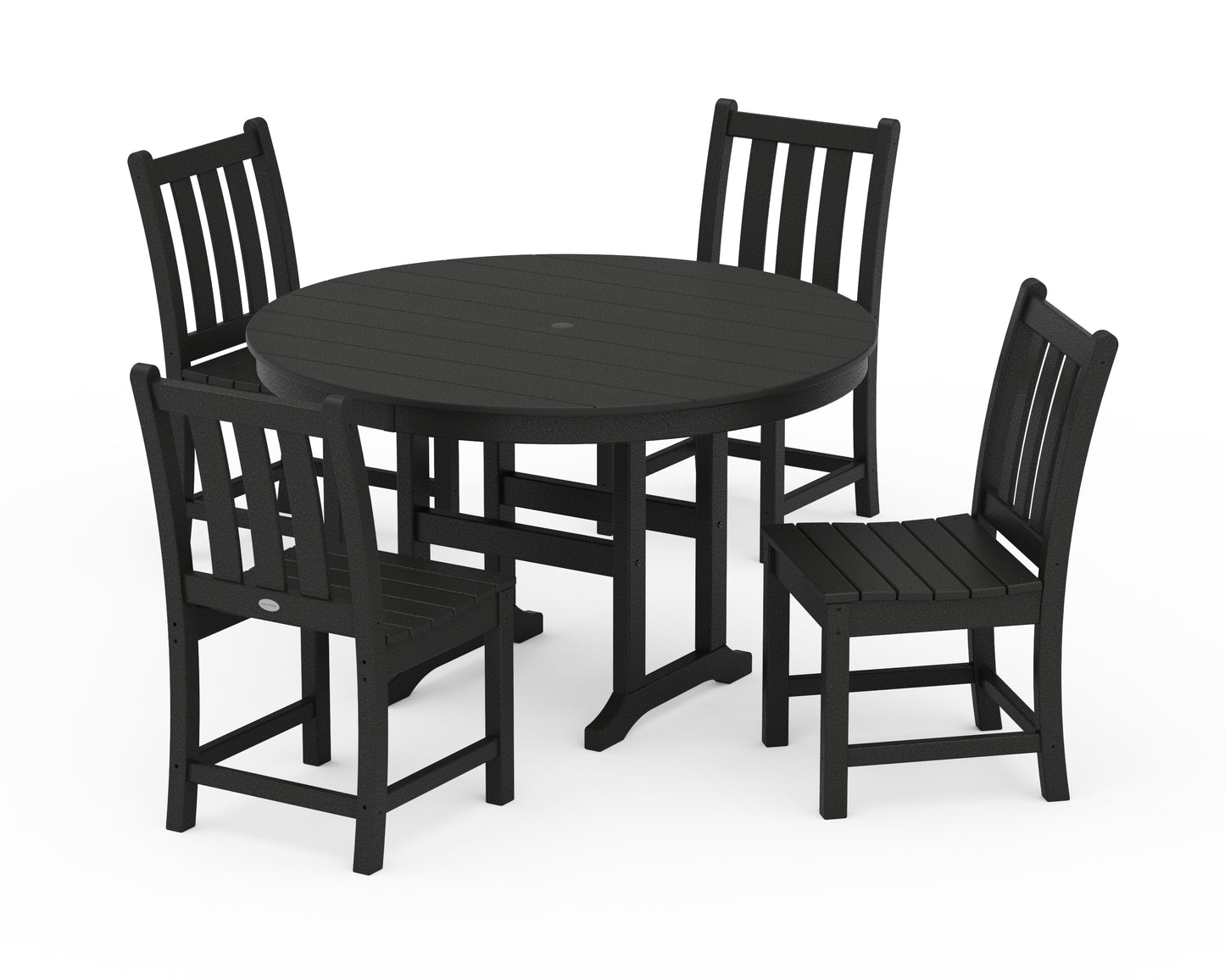 Traditional Garden Side Chair 5-Piece Round Farmhouse Dining Set