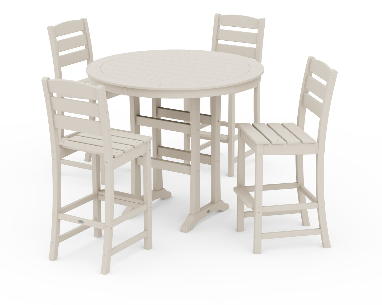 Lakeside 5-Piece Round Farmhouse Side Chair Bar Set