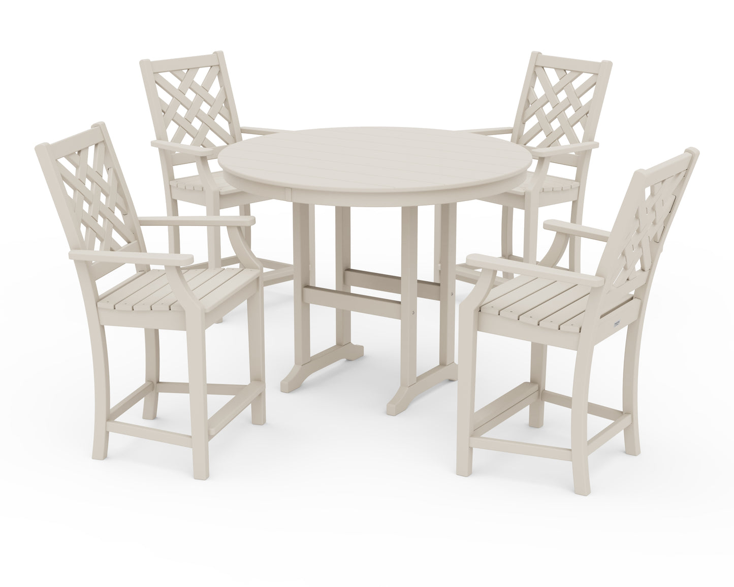 Wovendale 5-Piece Round Farmhouse Counter Set