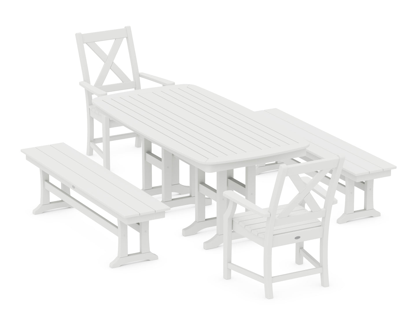 Braxton 5-Piece Dining Set with Benches