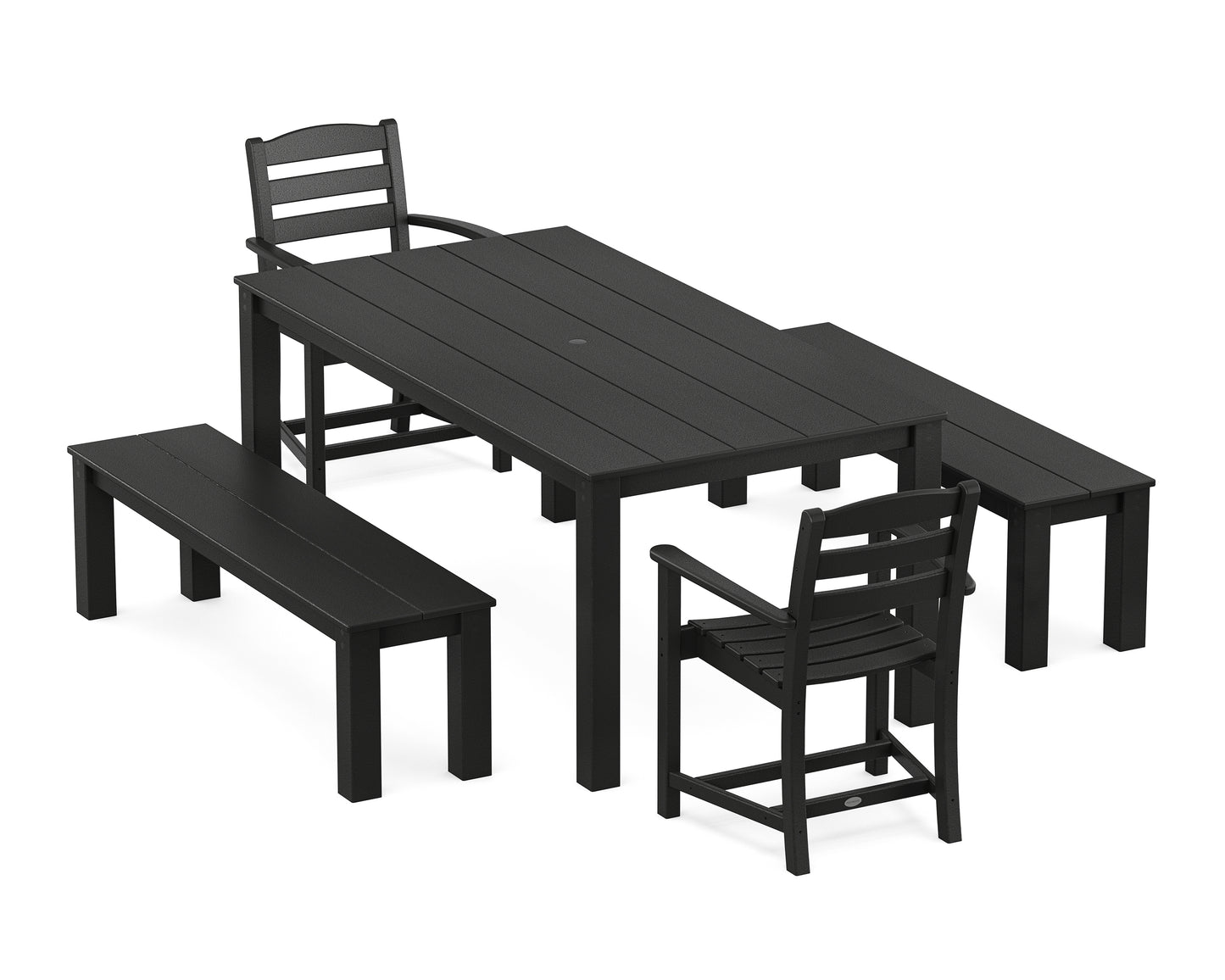 La Casa Cafe' 5-Piece Parsons Dining Set with Benches