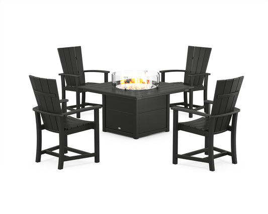 Quattro 4-Piece Upright Adirondack Conversation Set with Fire Pit Table