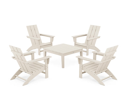 5-Piece Modern Adirondack Chair Conversation Set with 36" Conversation Table