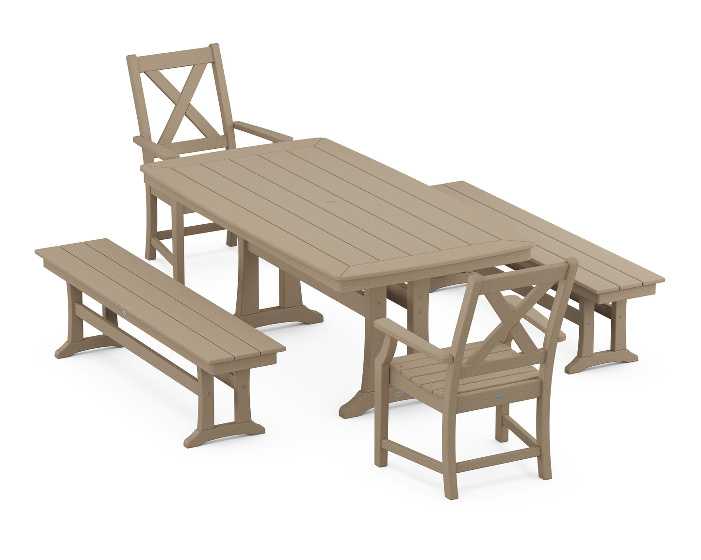 Braxton 5-Piece Dining Set with Trestle Legs