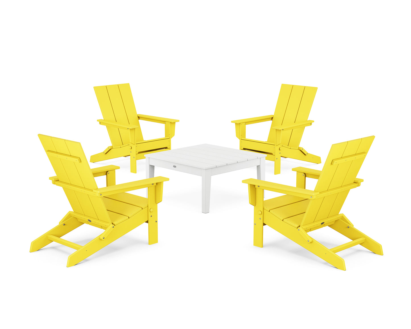 5-Piece Modern Studio Folding Adirondack Chair Conversation Group