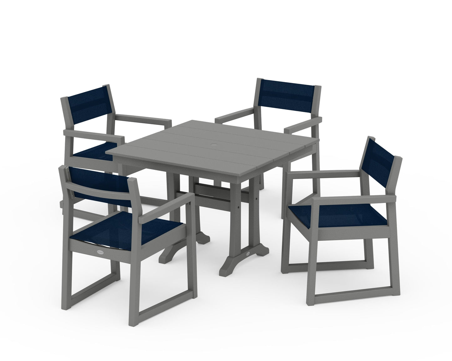 EDGE Sling 5-Piece Farmhouse Dining Set with Trestle Legs