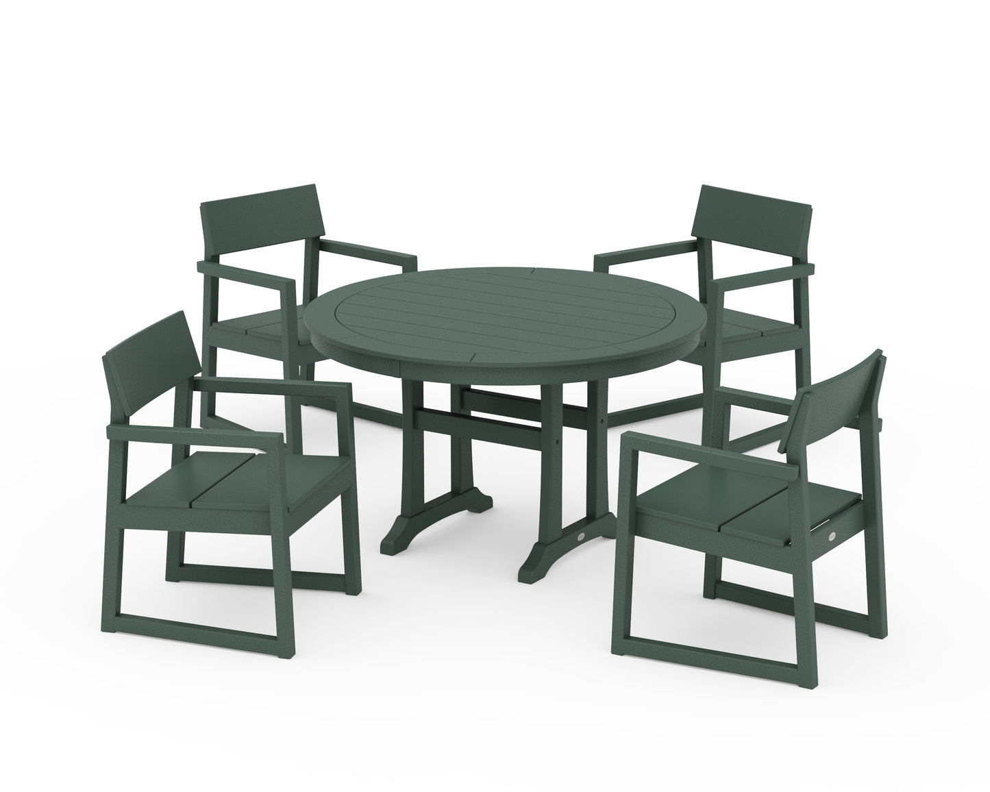 EDGE 5-Piece Round Dining Set with Trestle Legs