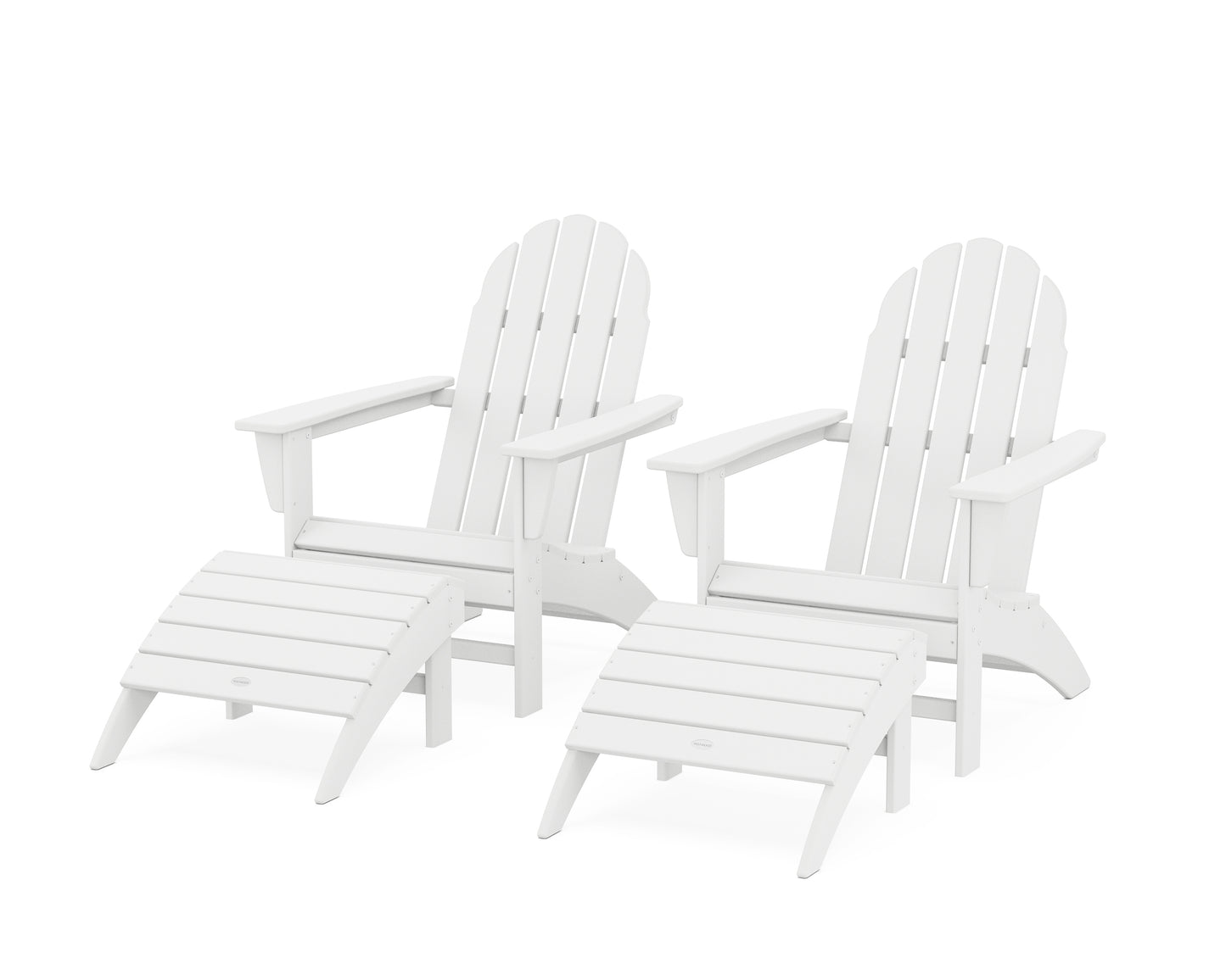 Vineyard Adirondack Chair 4-Piece Set with Ottomans