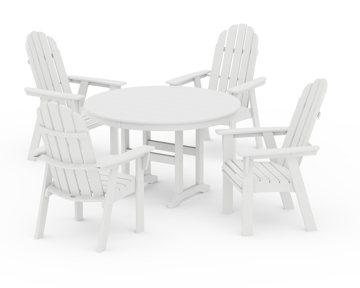 Vineyard Curveback Adirondack 5-Piece Round Farmhouse Dining Set