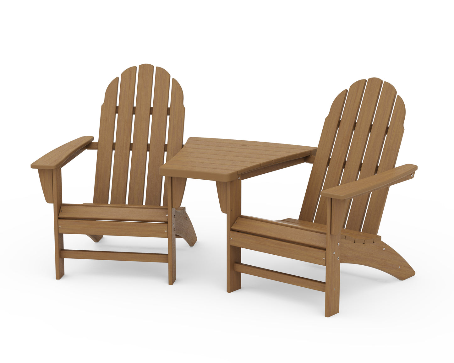 Vineyard 3-Piece Adirondack Set with Angled Connecting Table