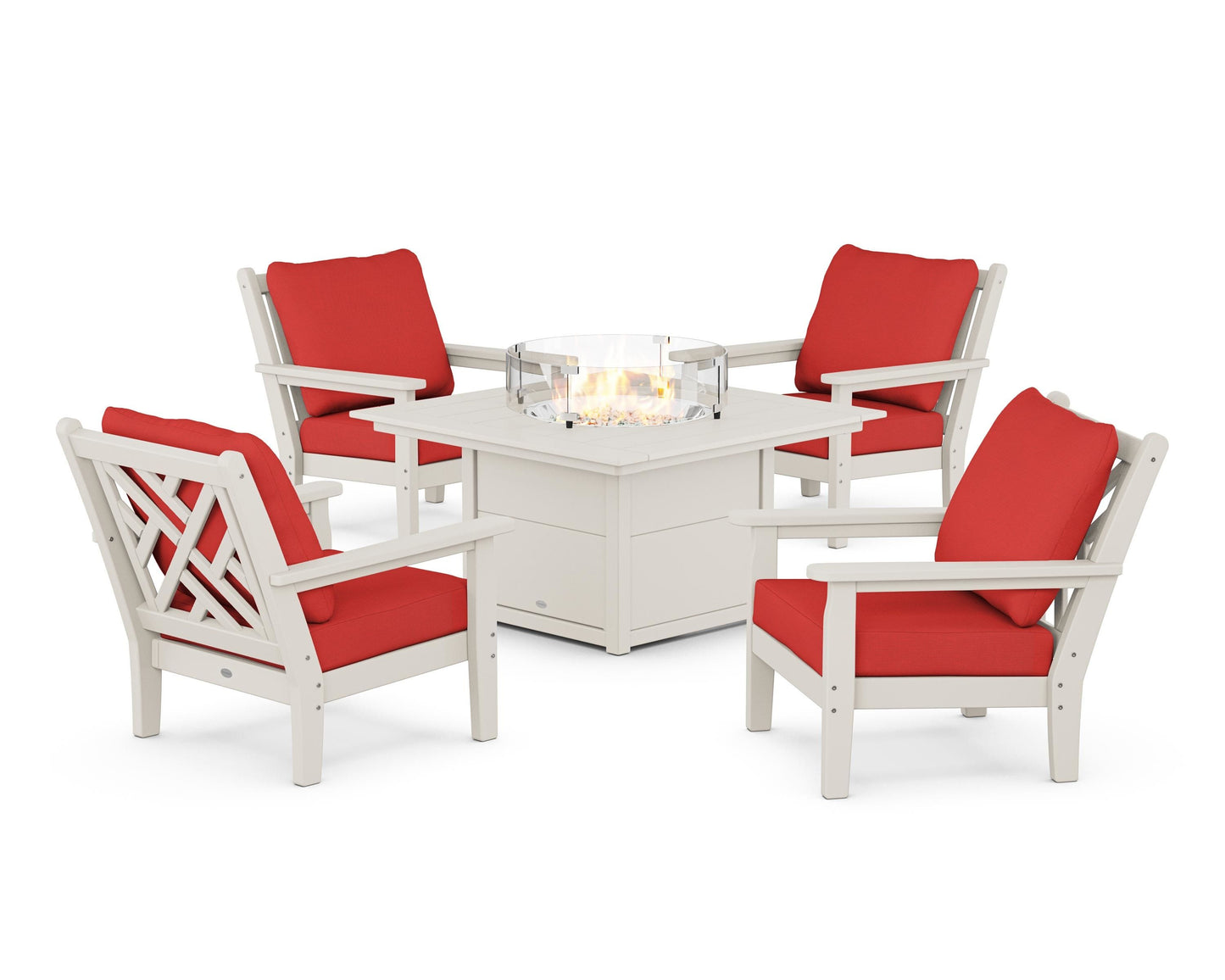 Chippendale 5-Piece Deep Seating Set with Fire Pit Table