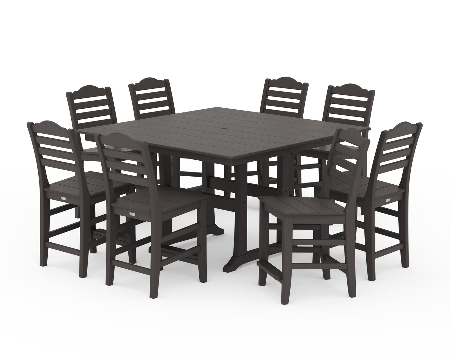 Savannah Side Chair 9-Piece Square Farmhouse Counter Set with Trestle Legs