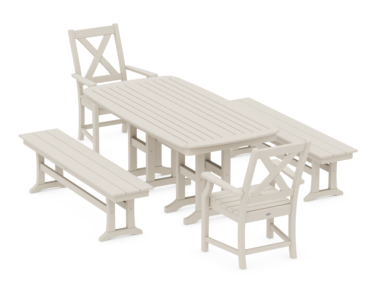 Braxton 5-Piece Dining Set with Benches