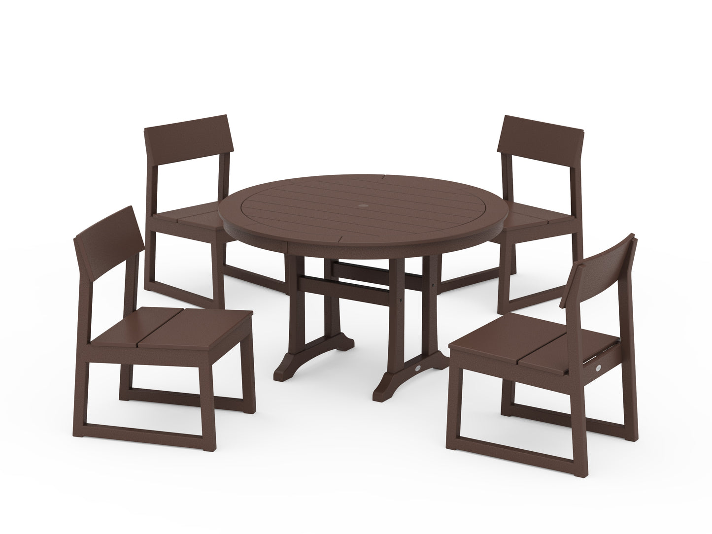 EDGE Side Chair 5-Piece Round Dining Set With Trestle Legs