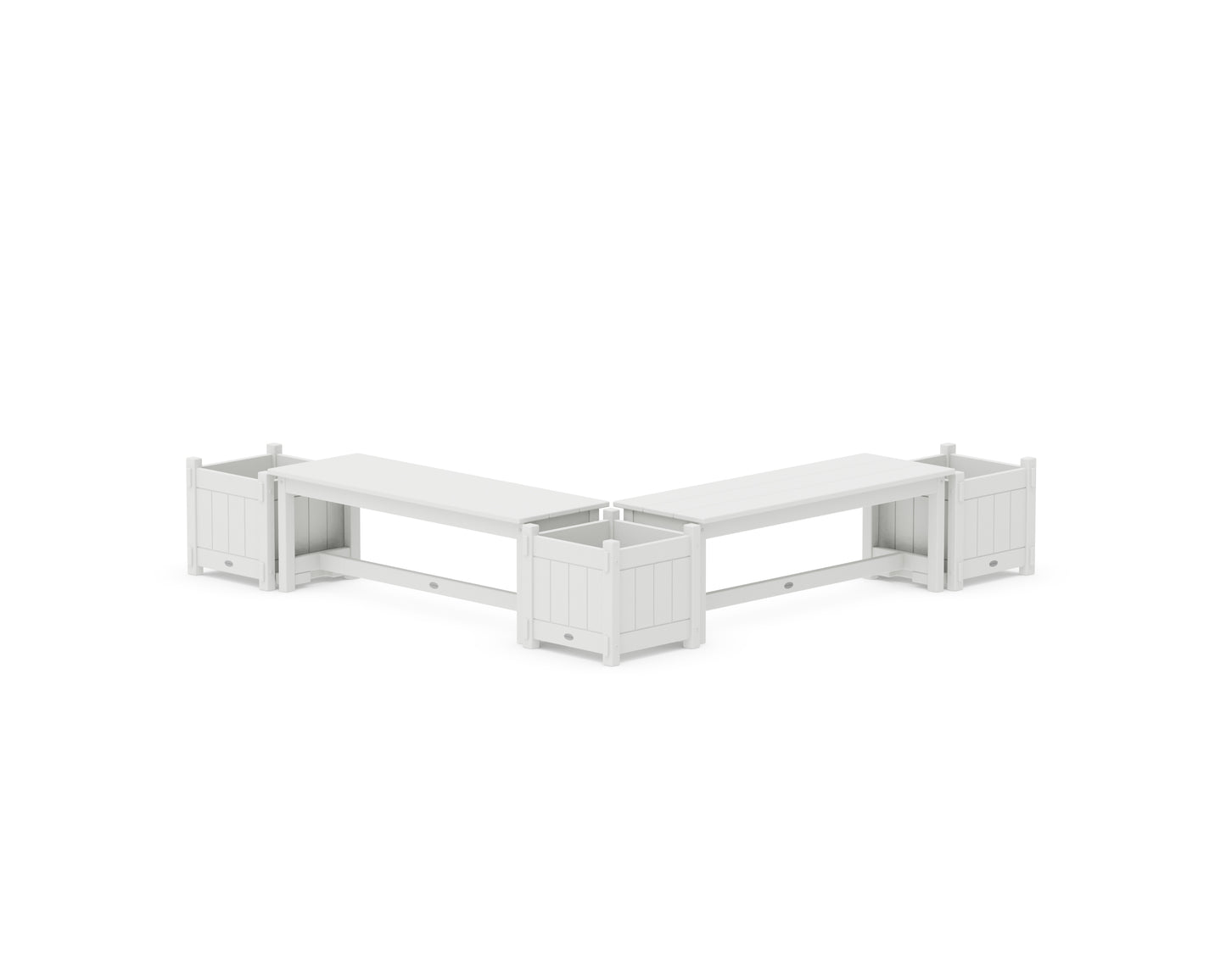 48" Vineyard L- Shaped Planter Bench Corner Set