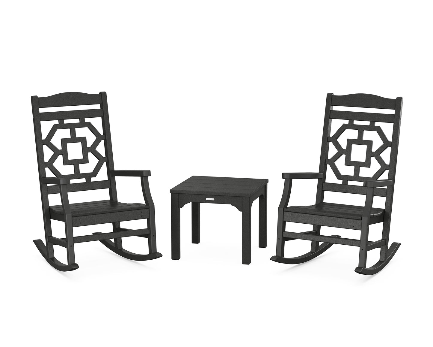 Chinoiserie 3-Piece Rocking Chair Set