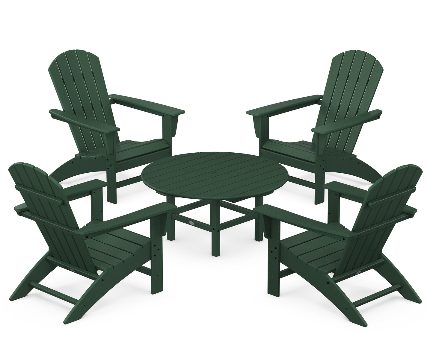 Nautical 5-Piece Adirondack Chair Conversation Set