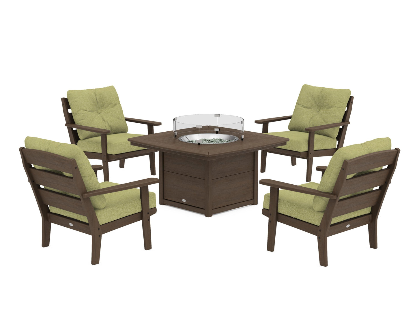 Lakeside 5-Piece Deep Seating Set with Nautical Fire Pit Table