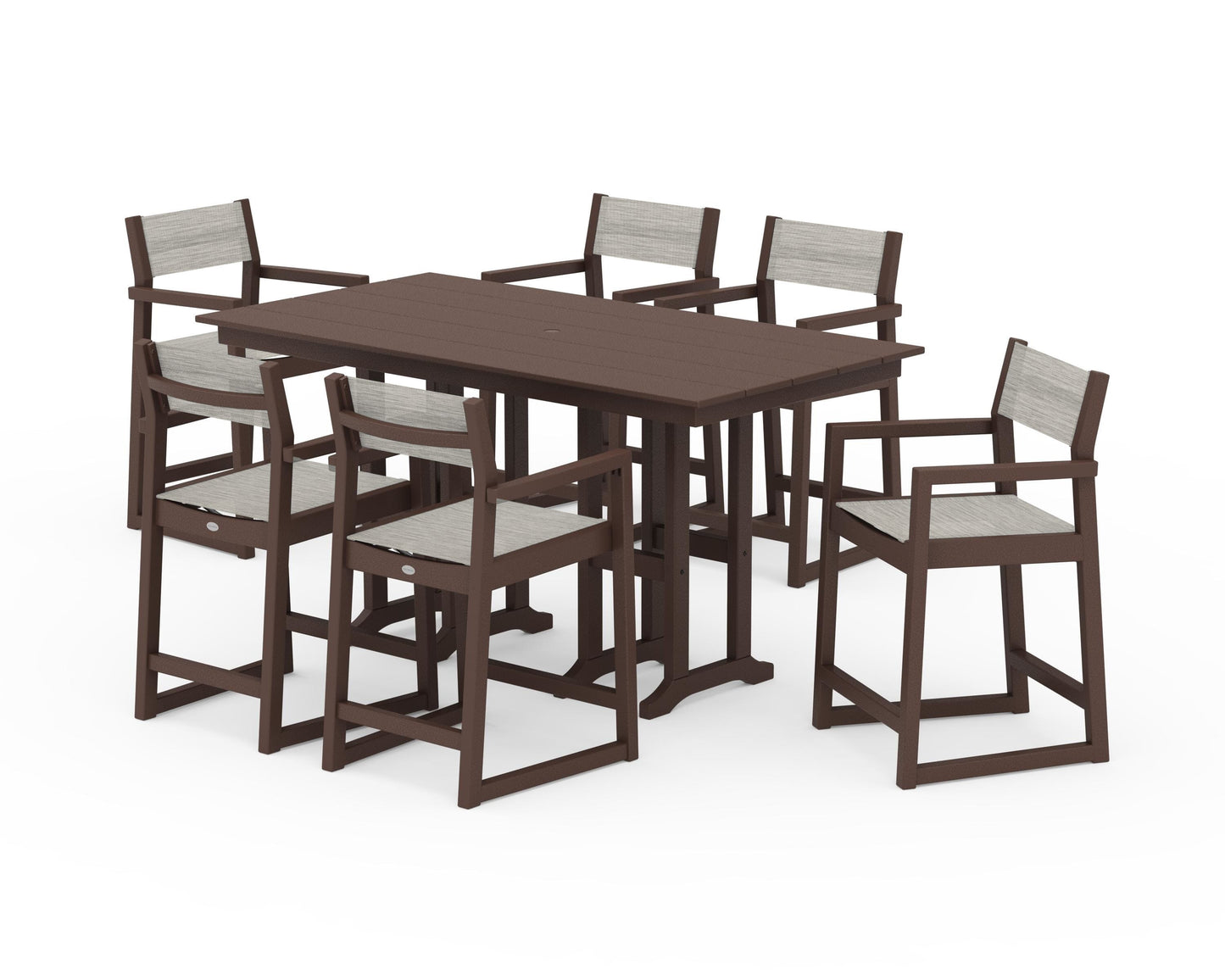 EDGE Sling Arm Chair 7-Piece Farmhouse Counter Set