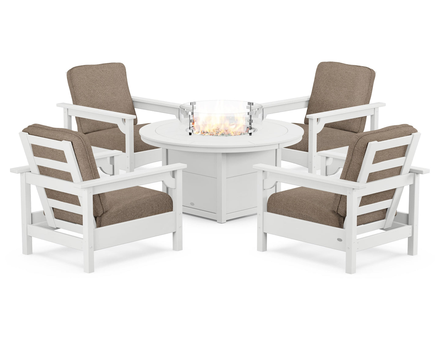 Club 5-Piece Conversation Set with Fire Pit Table