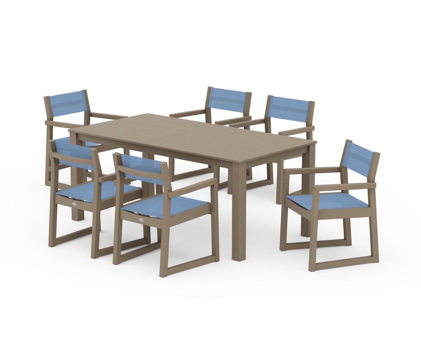 EDGE Sling Arm Chair 7-Piece Parsons Dining Set