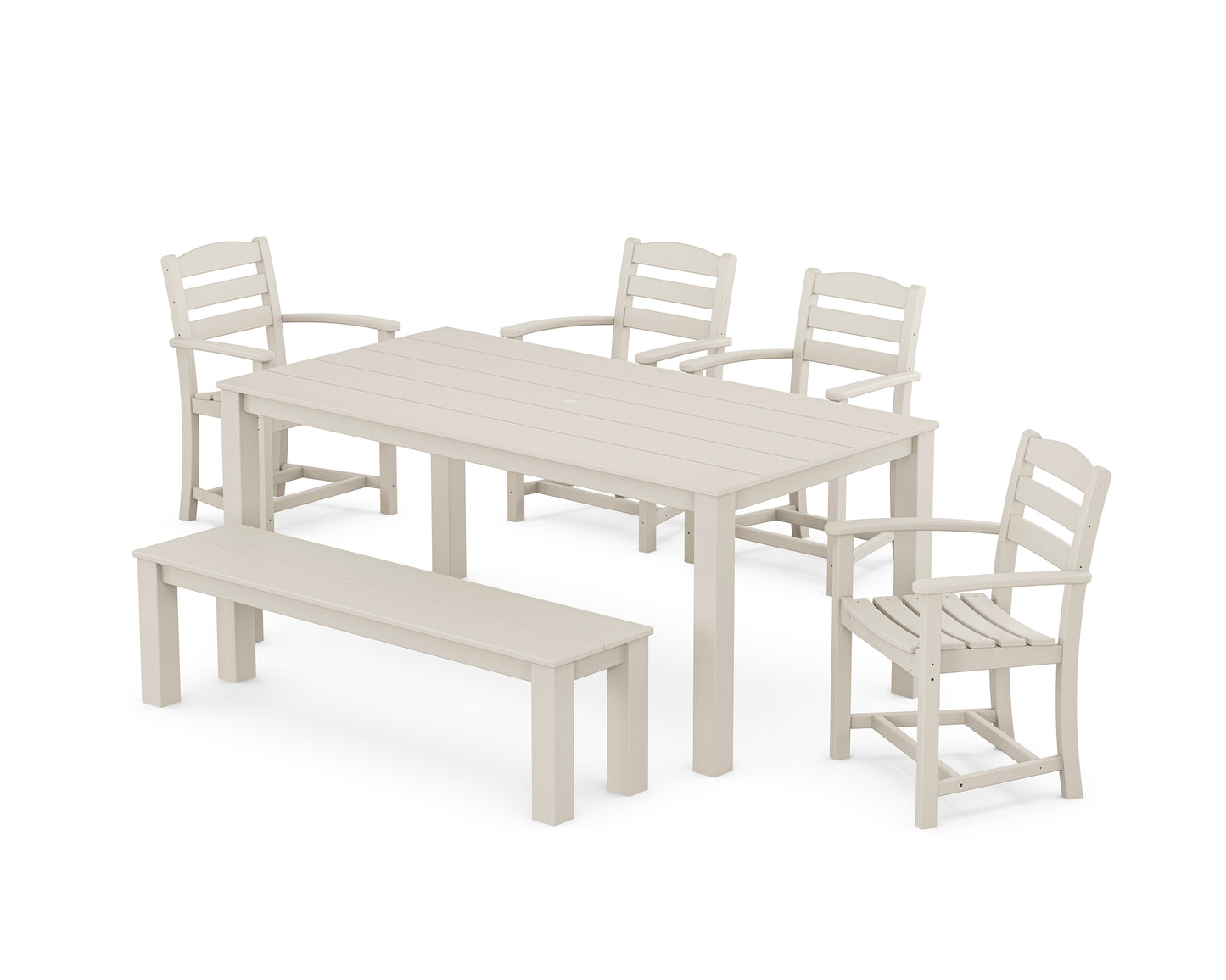 La Casa Cafe' 6-Piece Parsons Dining Set with Bench
