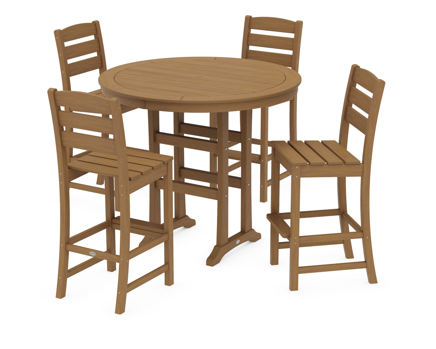 Lakeside 5-Piece Round Farmhouse Side Chair Bar Set