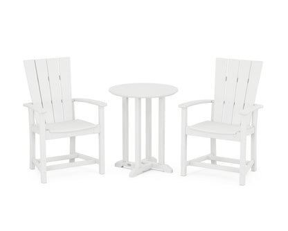 Quattro 3-Piece Round Farmhouse Bistro Dining Set
