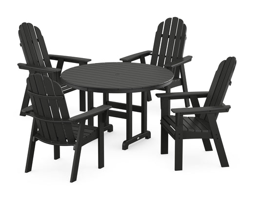 Vineyard Curveback Adirondack 5-Piece Round Farmhouse Dining Set