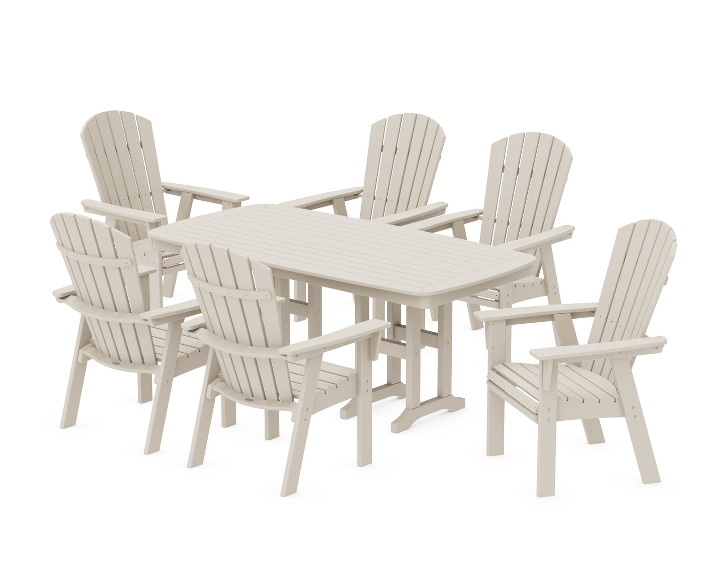 Nautical Curveback Adirondack 7-Piece Dining Set